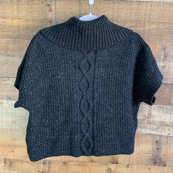 Michael Kors Cable Knit Short Sleeve Cardigan Sweater Navy Blue Size Large - Picture 6 of 9